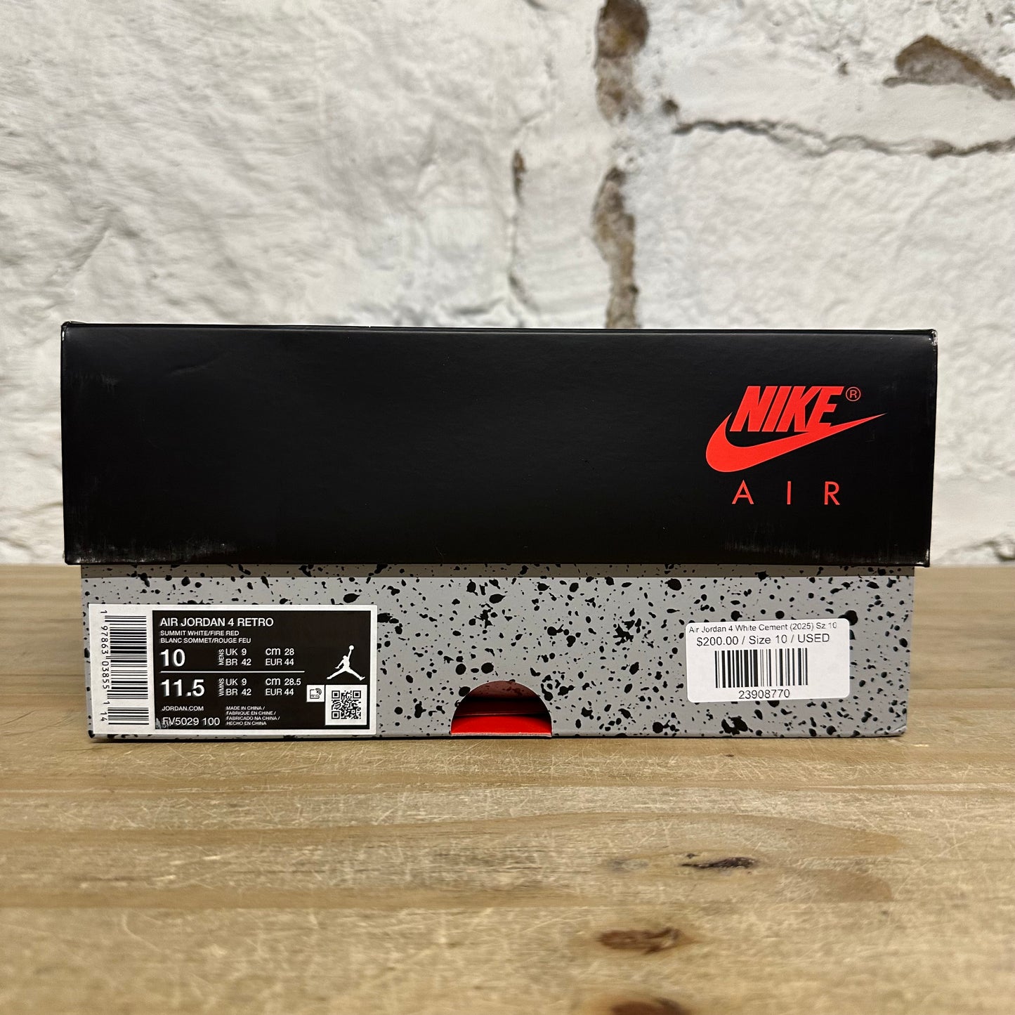 Air Jordan 4 White Cement (2025) Sz 10