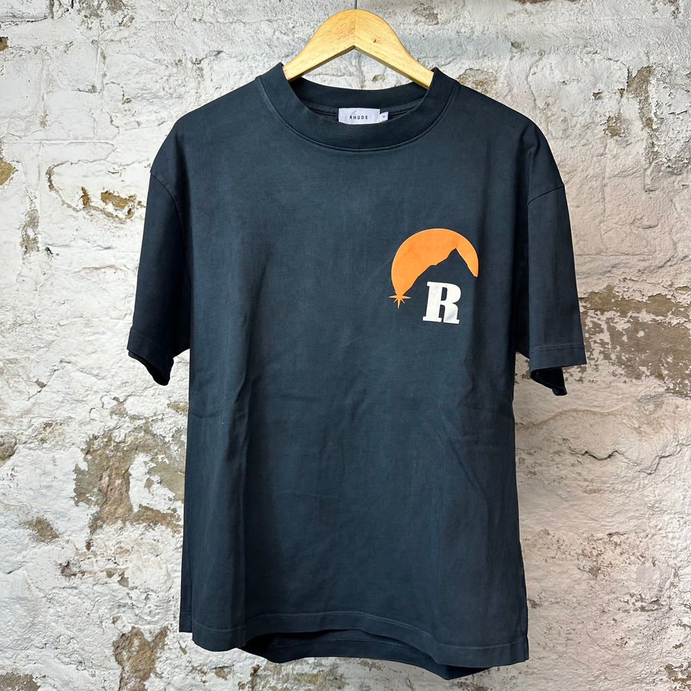 Rhude Orange Moon T-shirt Black Sz XS