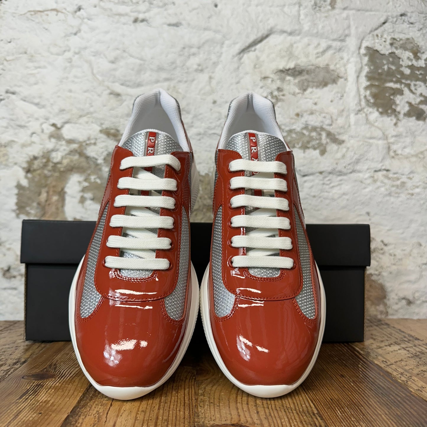Prada Americas Cup Rame Patent Sneaker Sz 10 DS