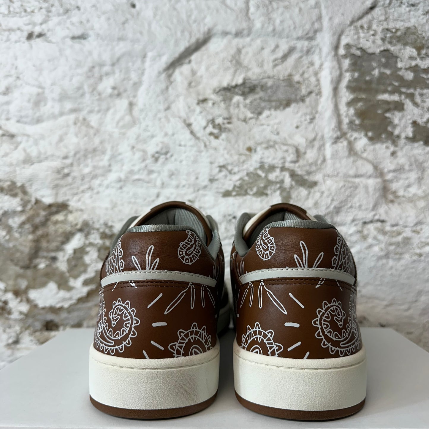 Dior B27 Low Brown Paisley White Sneaker Sz 15 (48) No Box