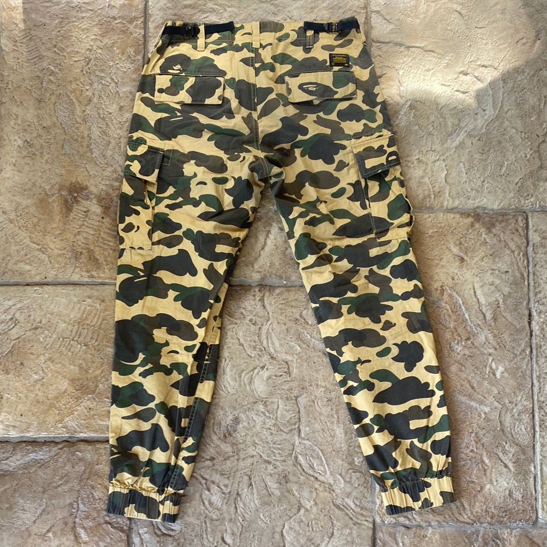 Bape Yellow Camo Cargo Pants Sz M