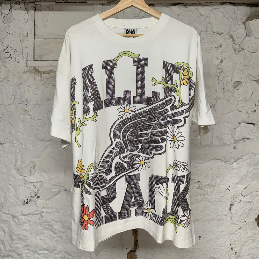 Vale Track Crystals White T-Shirt Sz XL