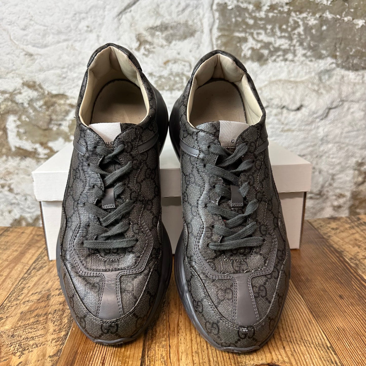 Gucci Rhyton GG Monogram Grey Sneaker Sz 10