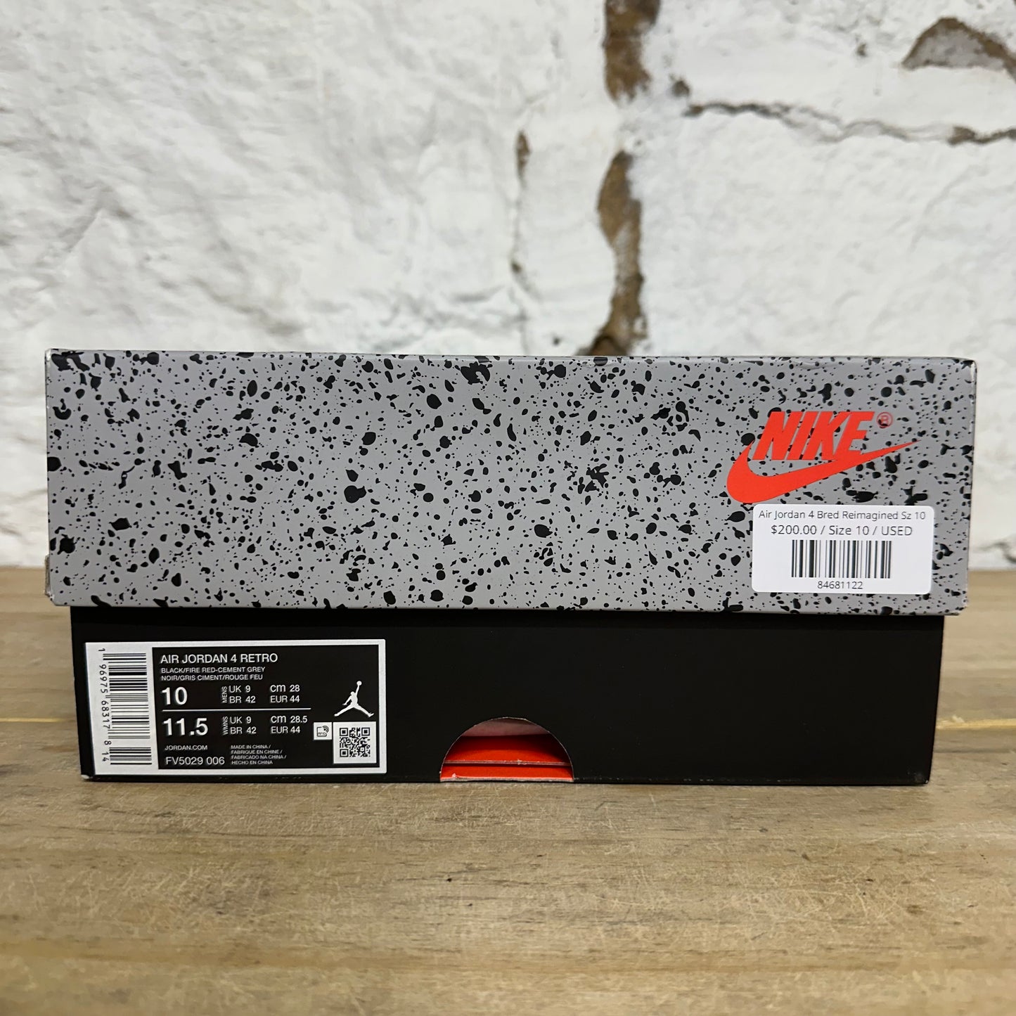 Air Jordan 4 Bred Reimagined Sz 10