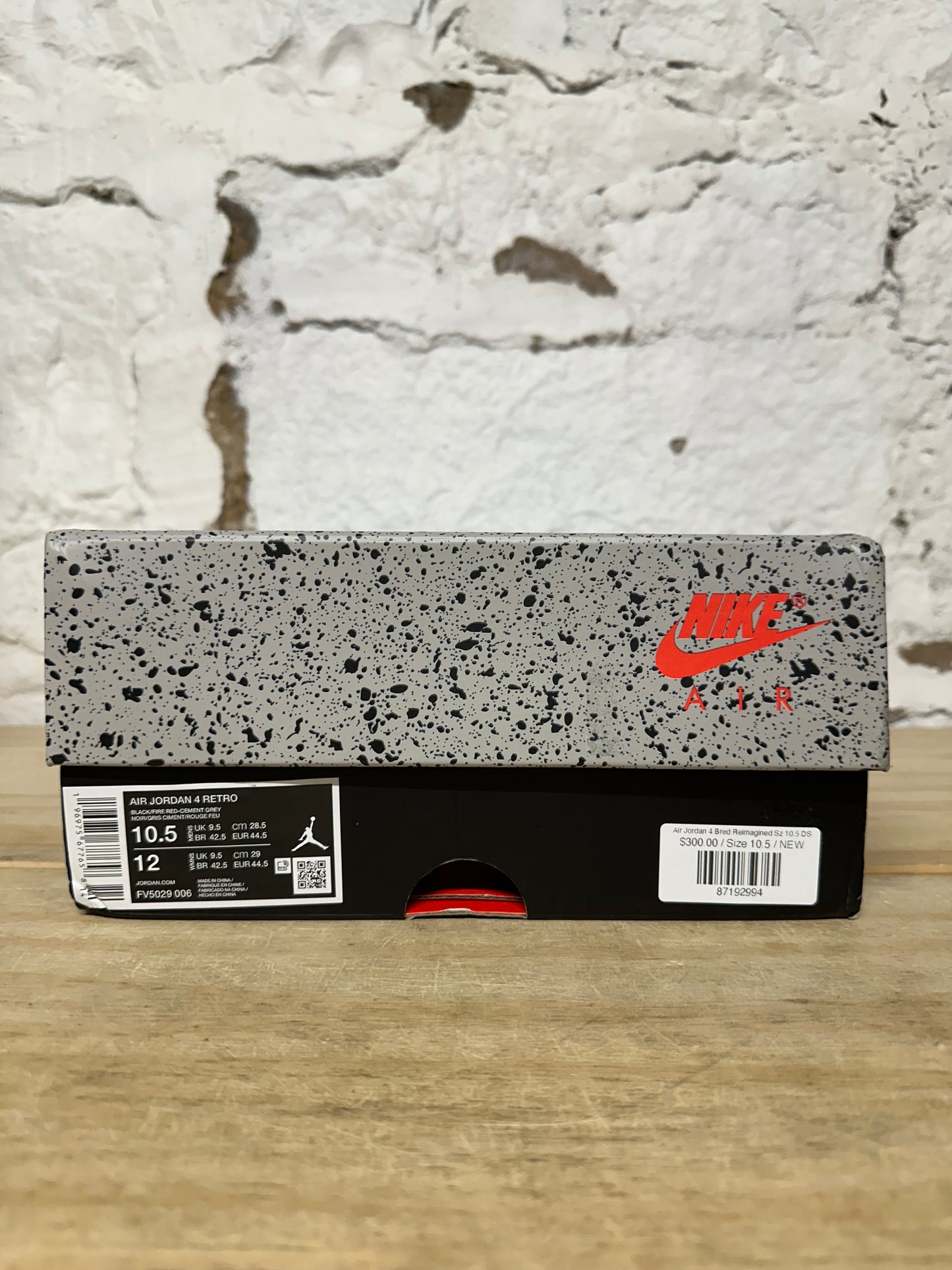 Air Jordan 4 Bred Reimagined Sz 10.5 DS