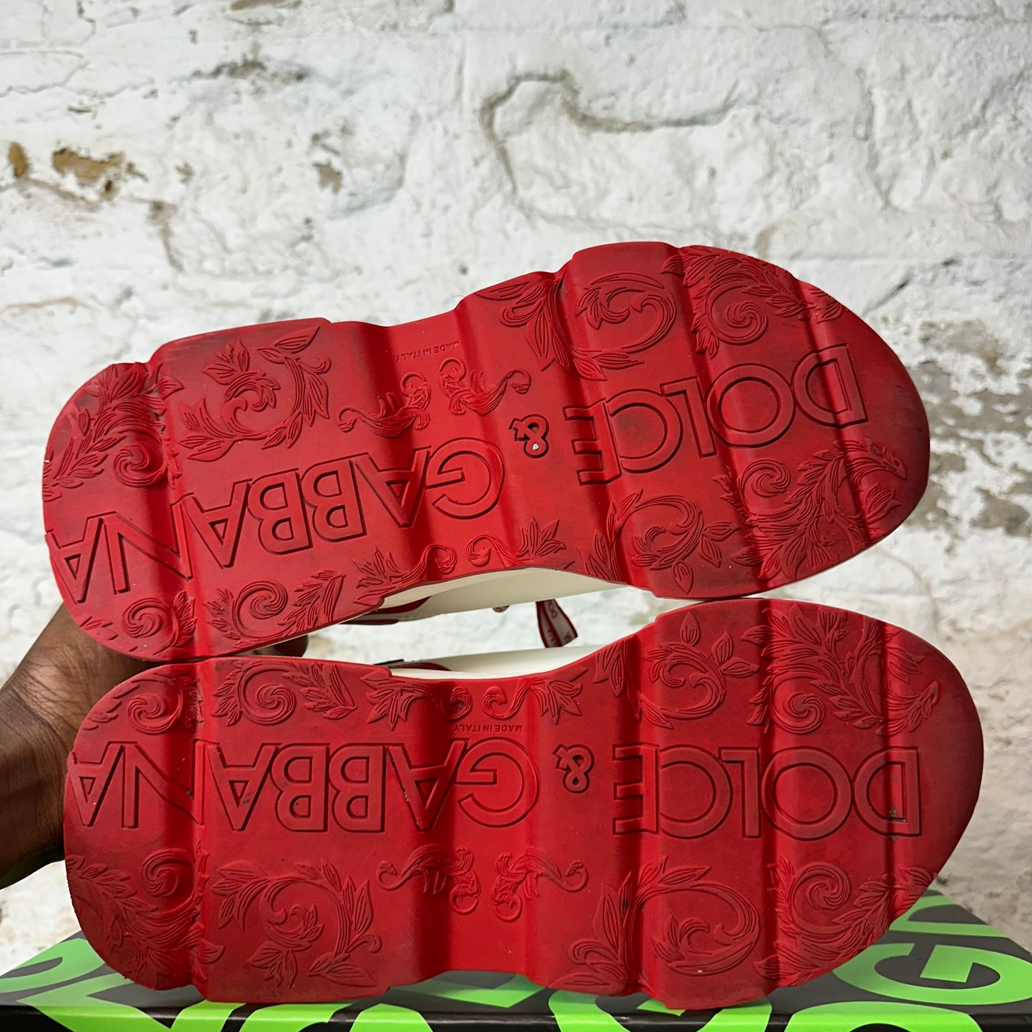 Dolce Gabbana White Red Daymaster Sneaker Sz 9