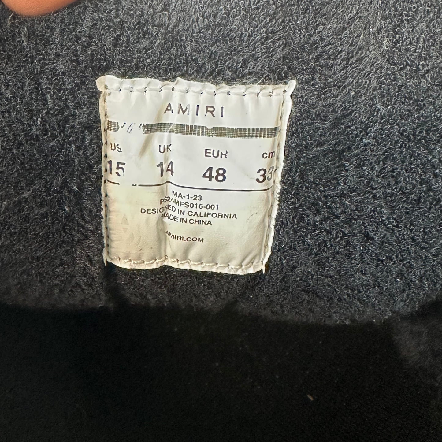 Amiri MA-1 Black Gray White Sneaker Sz 15 (48)