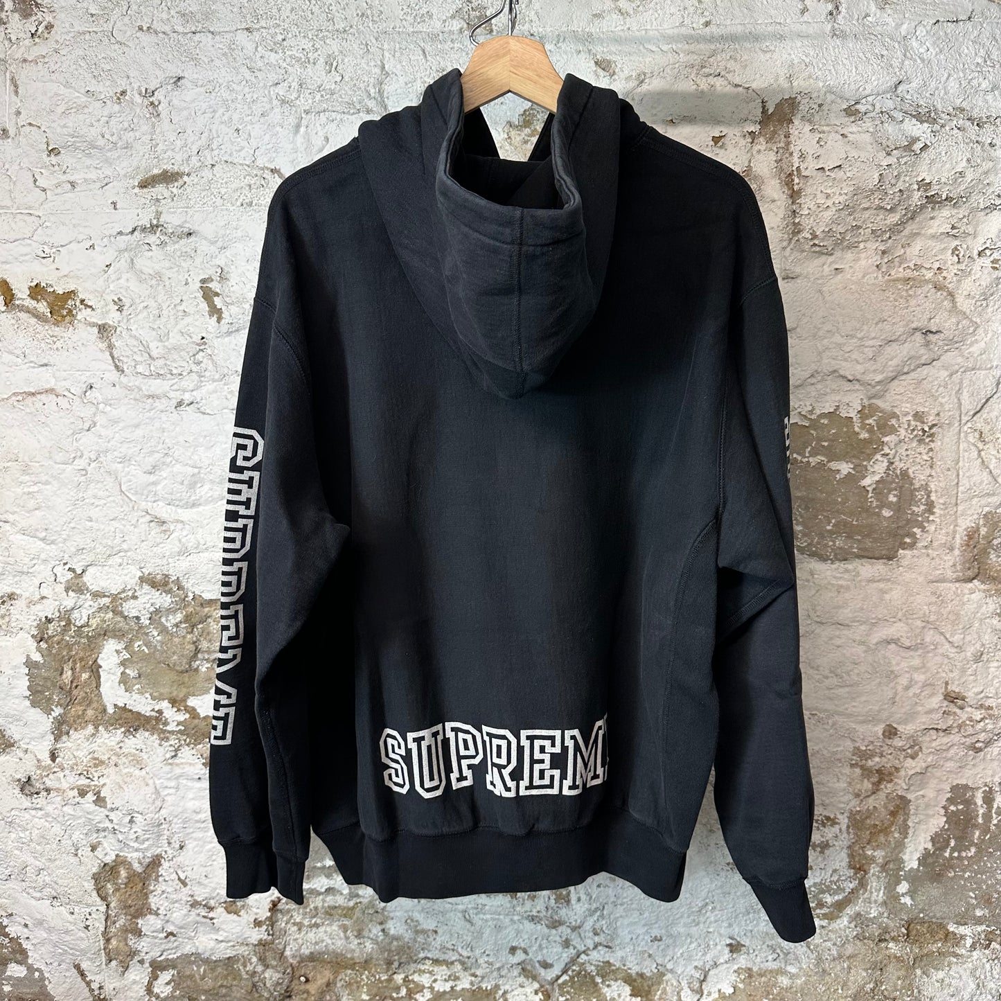 Supreme Collegiate Black Hoodie Sz M