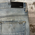 Amiri Knee Rip Shotgun Baggy Lightwash Blue Denim Jeans Sz 32