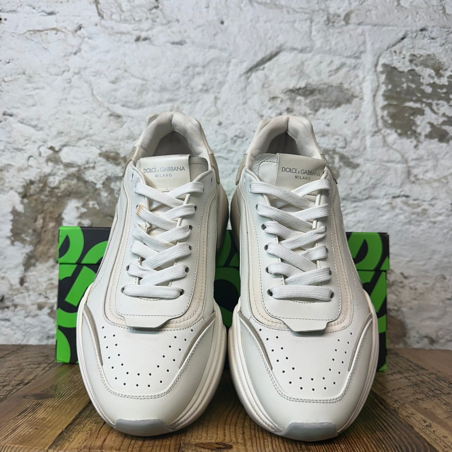 Dolce Gabbana White Cream Daymaster Sneaker Sz 10