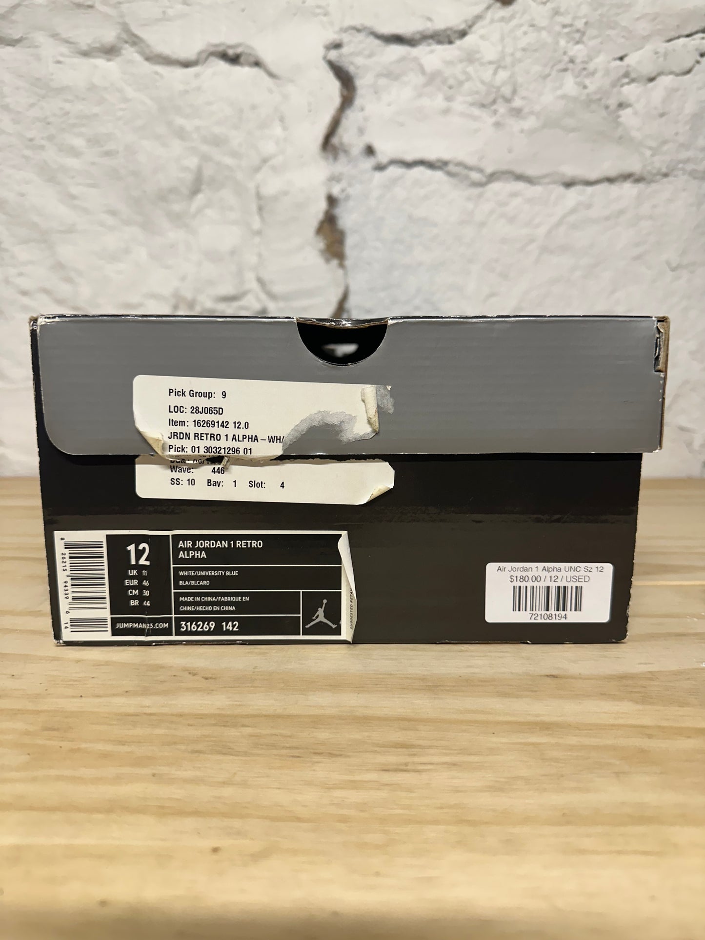 Air Jordan 1 Alpha UNC Sz 12