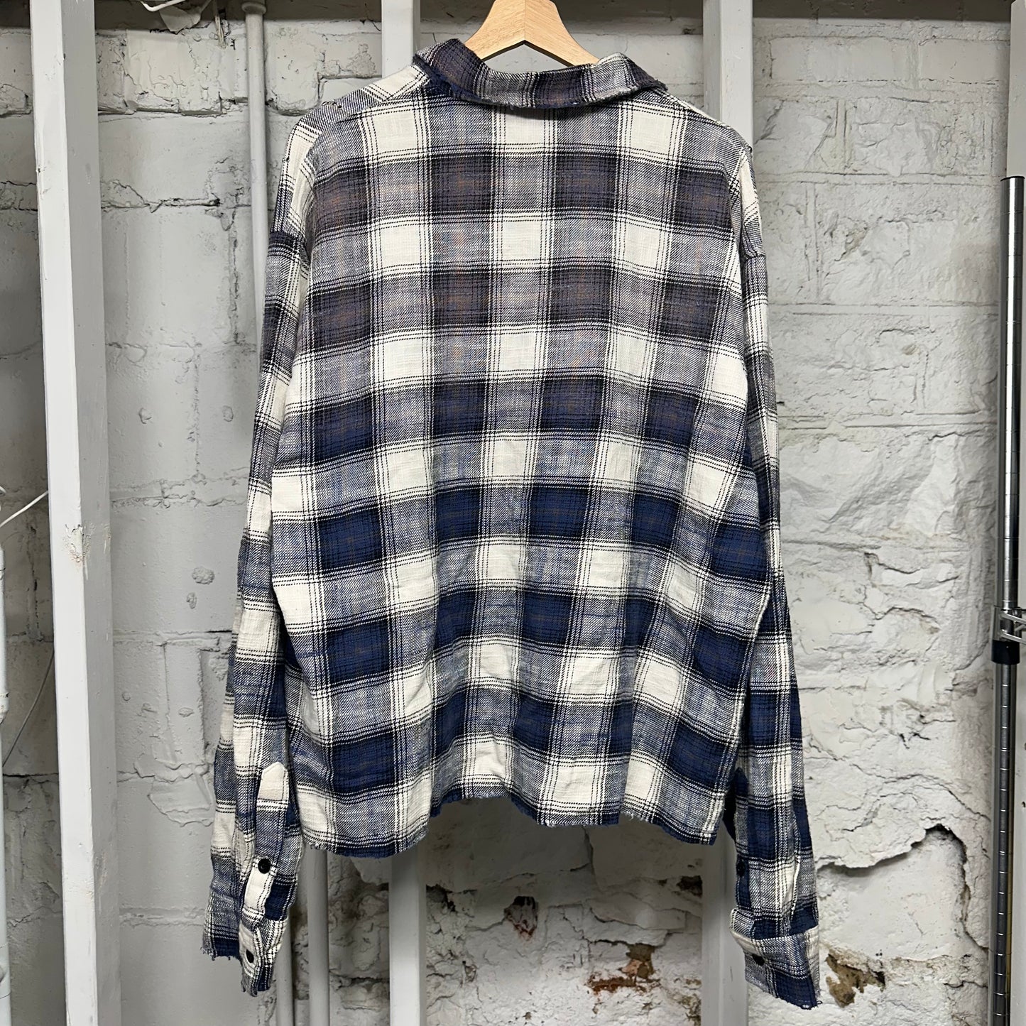 Vale Forever Sky Gems Navy Flannel Long Sleeve T-Shirt Sz XL