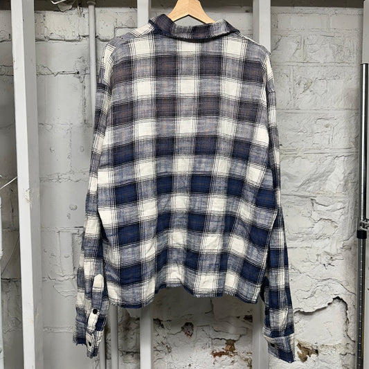 Vale Forever Sky Gems Navy Flannel Long Sleeve T-Shirt Sz XL