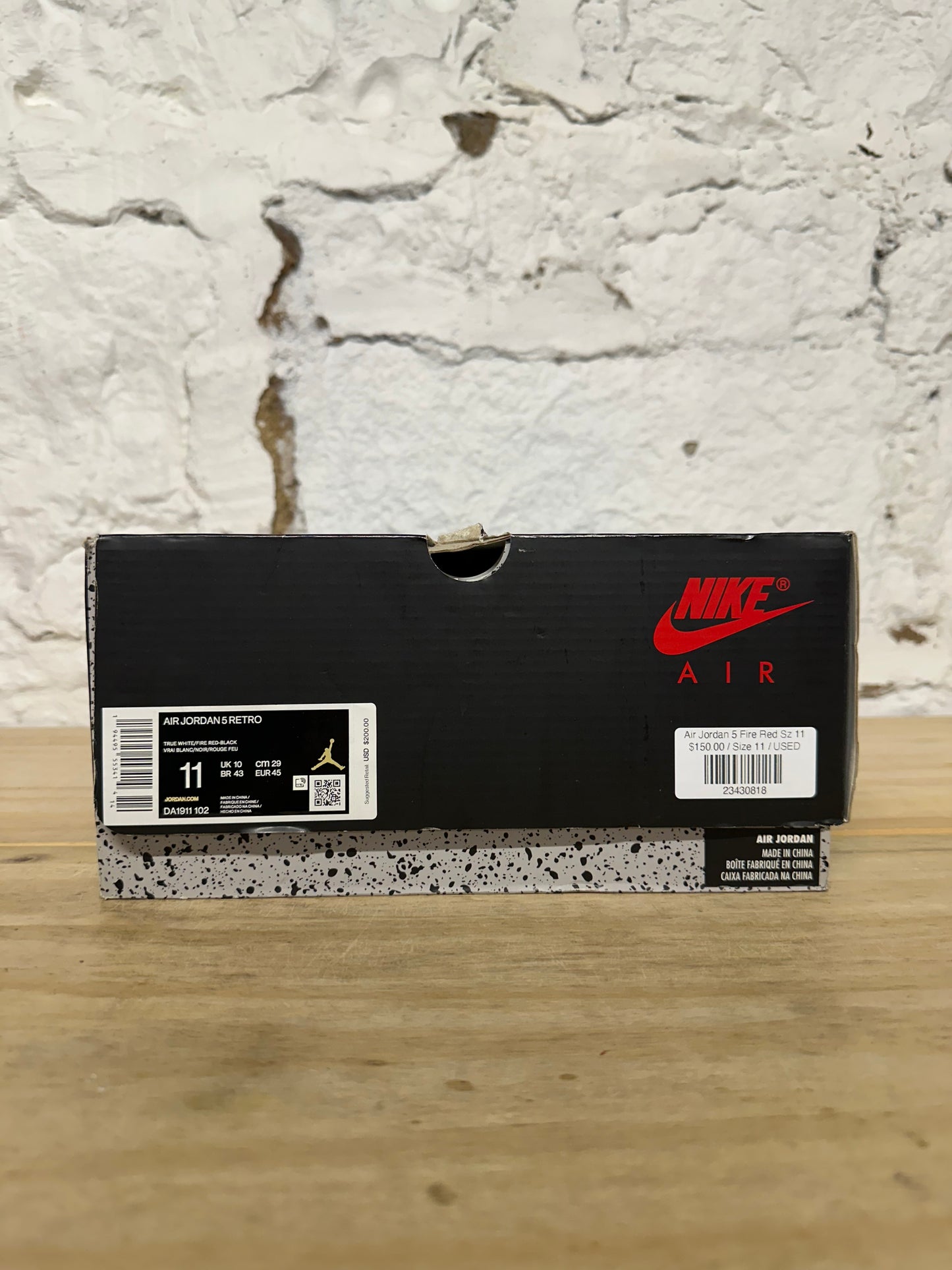 Air Jordan 5 Fire Red Silver Tongue Sz 11