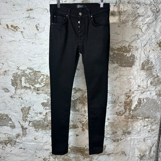 Amiri Plain Black Denim Jeans Sz 30