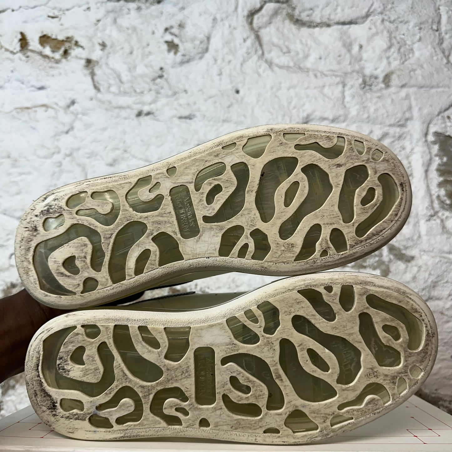 Alexander Mcqueen Black Tab White Clear Sole Sneaker Sz 6.5 (39)