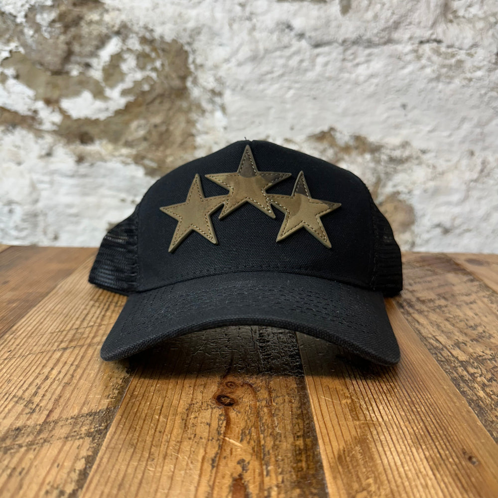 Amiri Green Camo Star Black Trucker Hat