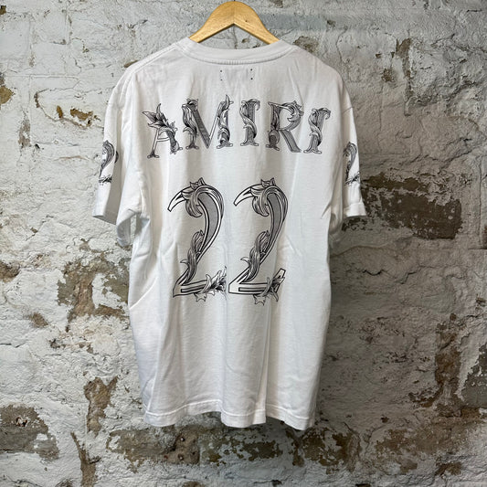 Amiri 22 Logo Skater T-shirt White Sz L