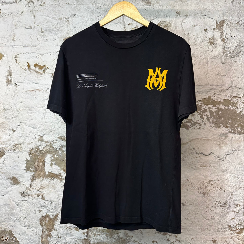 Amiri Yellow AM T-shirt Black Sz S