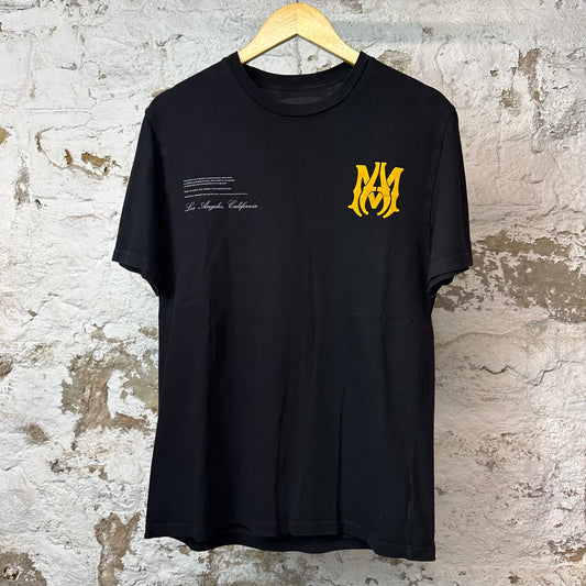 Amiri Yellow AM T-shirt Black Sz S