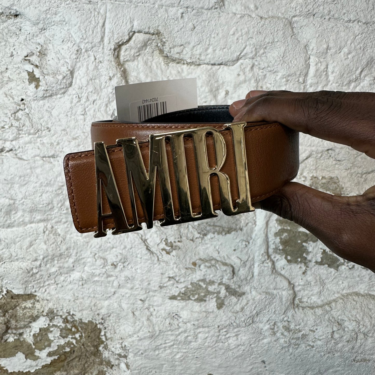 Amiri Brown Leather Belt Sz (95)