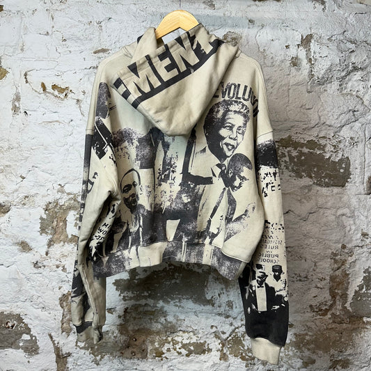 Vale Mural Zip Up Hoodie Cream Sz L