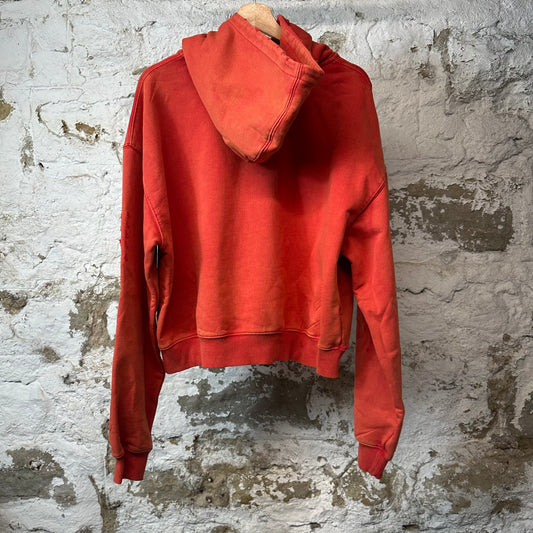 Vale Black Spellout Pullover Hoodie Red Sz M