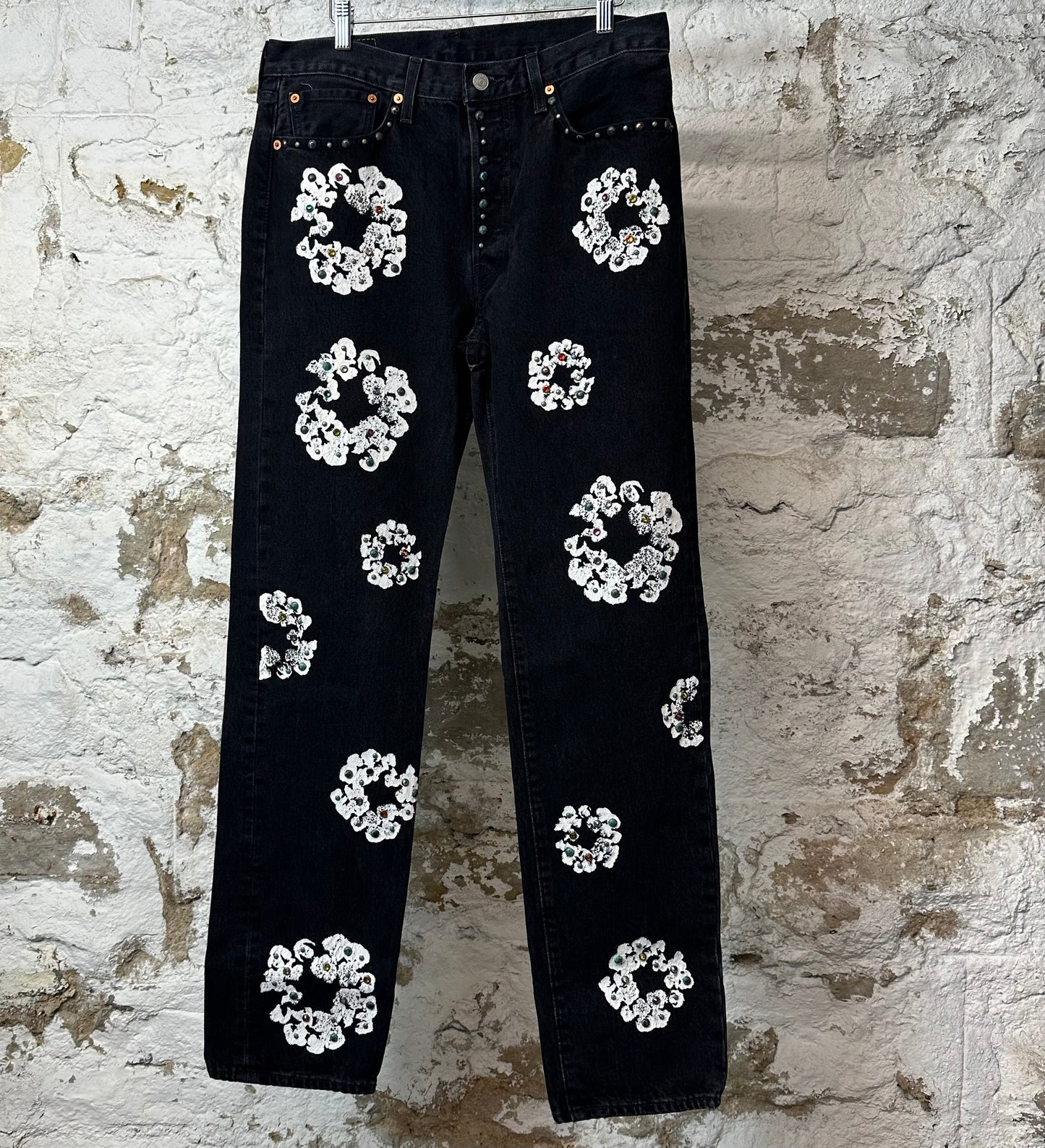 Denim Tears White CW Crystal Black Denim Jeans Sz 34