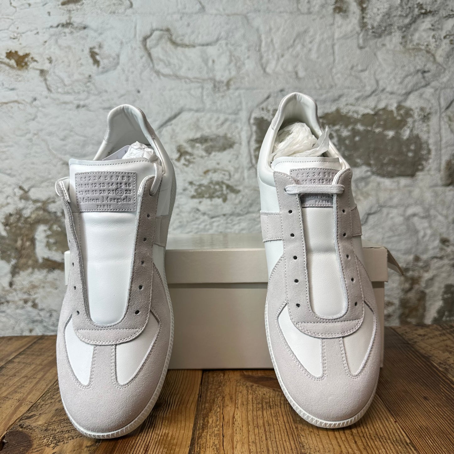 Maison Margiela Replica White Grey Sneaker Sz 12.5 (45.5) DS