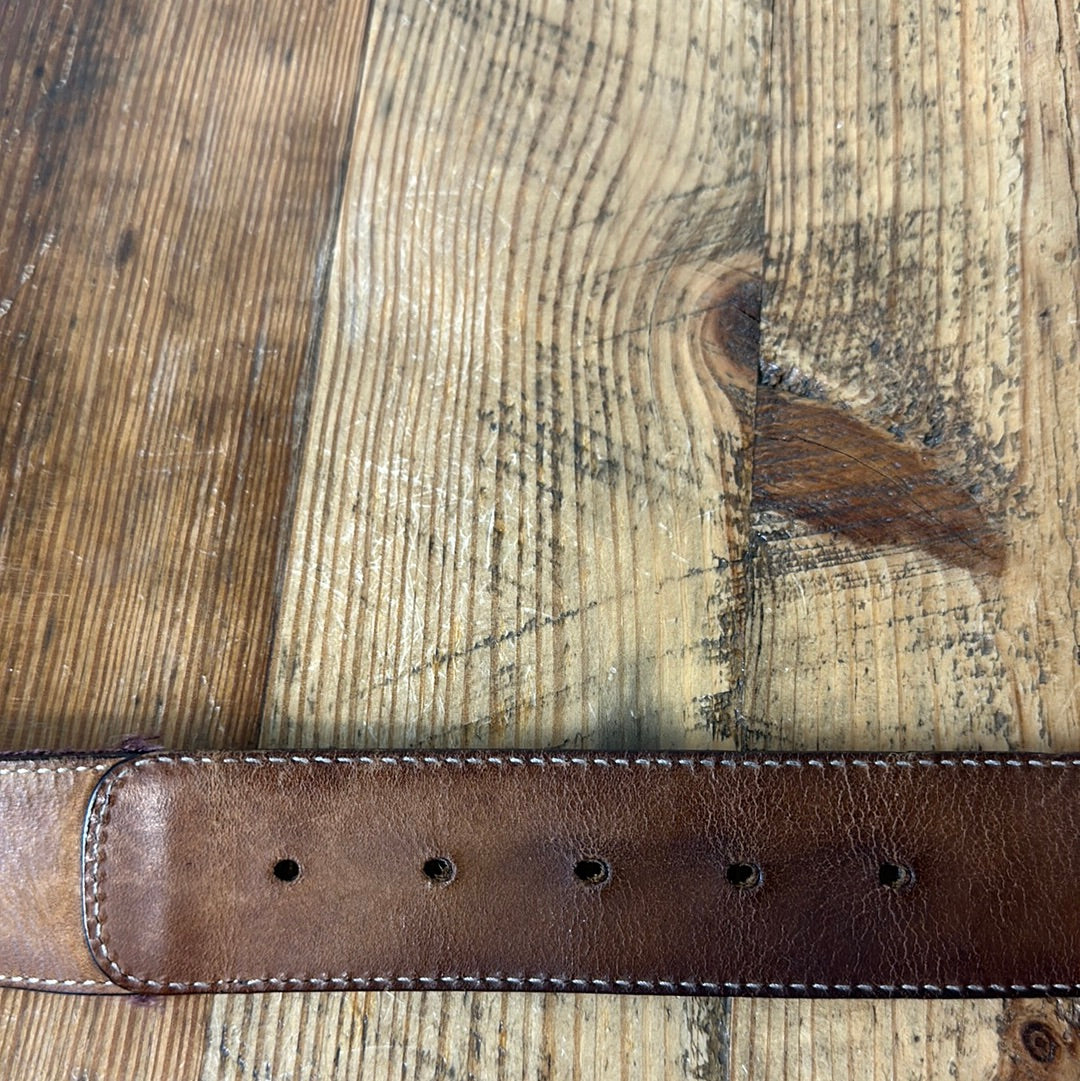 Gucci Burgundy Green Striped Belt Sz 85/34