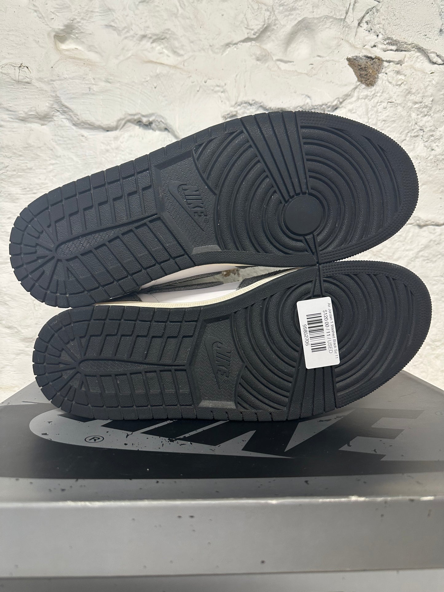 Air Jordan 1 High Washed Black Sz 11