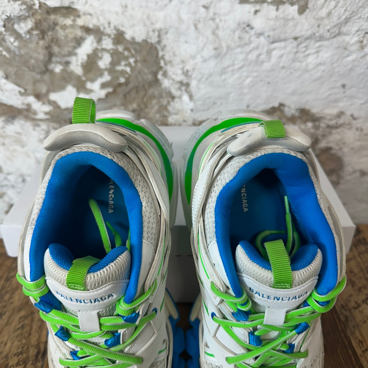 Balenciaga Track Runner White Green Blue Sneaker Sz 7 (40)