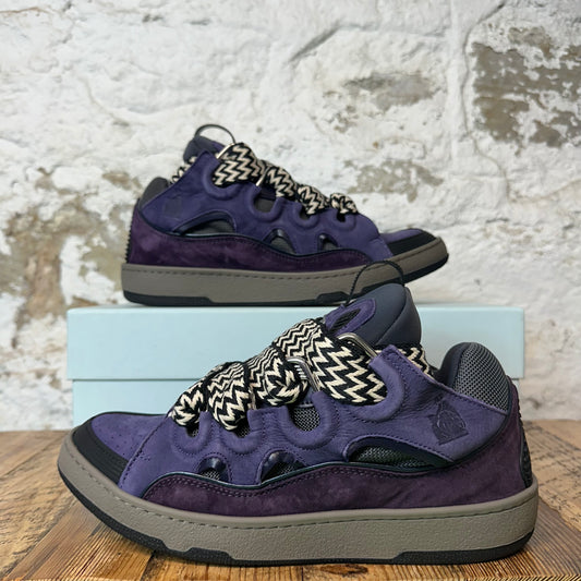 Lanvin Curb Striped Lace Purple Sneaker