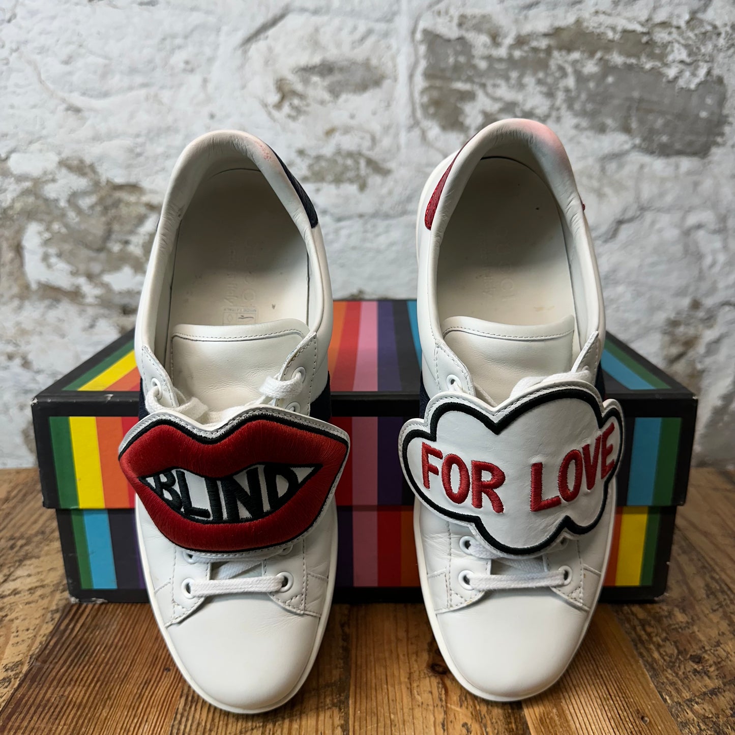 Gucci Blind For Love White Ace Sneaker Sz 7