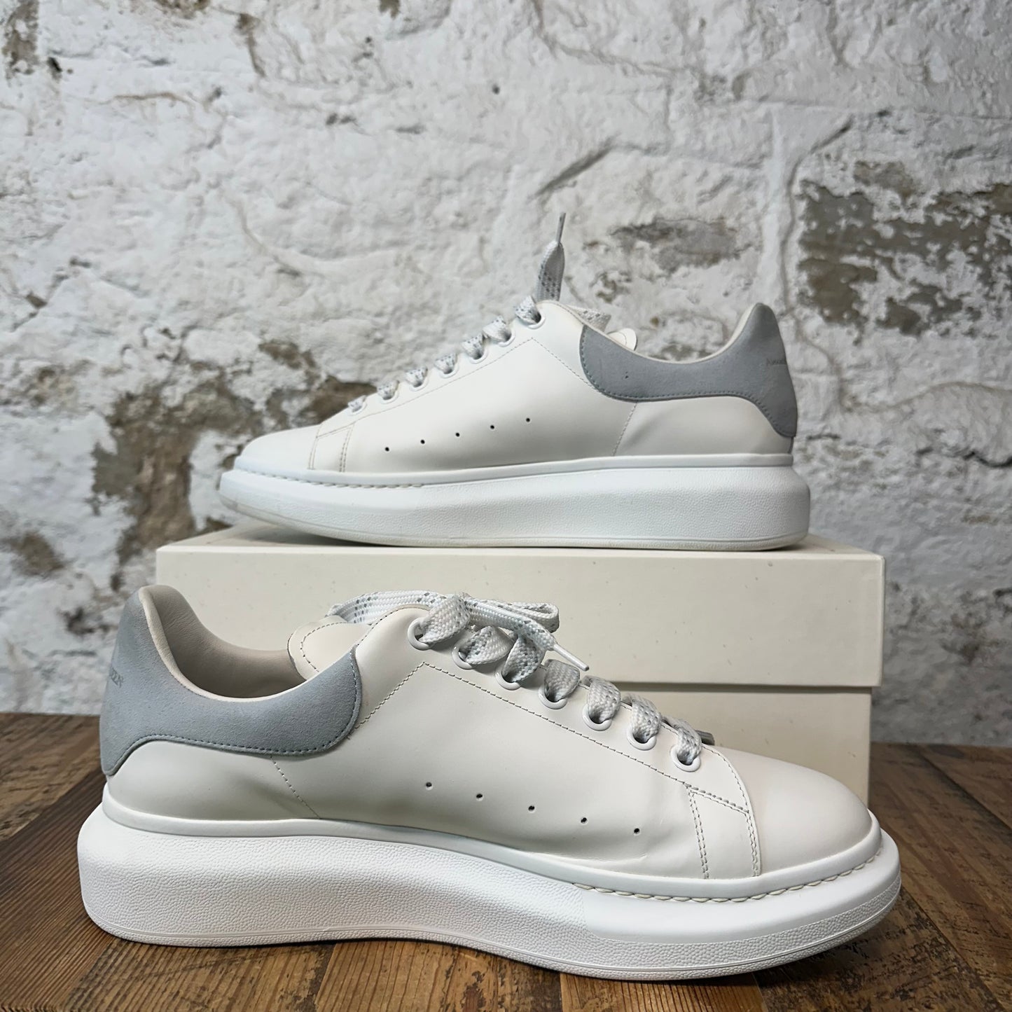 Alexander Mcqueen Blue Gray Suede White Sneaker Sz 12 (45)
