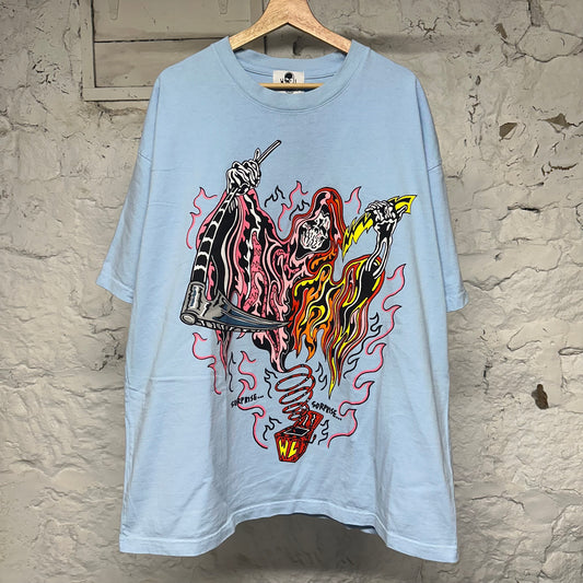 Warren Lotas Surprise Surprise Light Blue T-Shirt Sz XXL