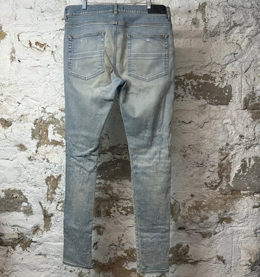 Amiri Plain Light Blue Shotgun Denim Jeans Sz 36