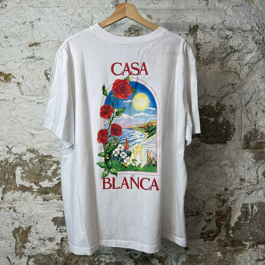 Casablanca Red Floral Window White T-Shirt Sz XXXL