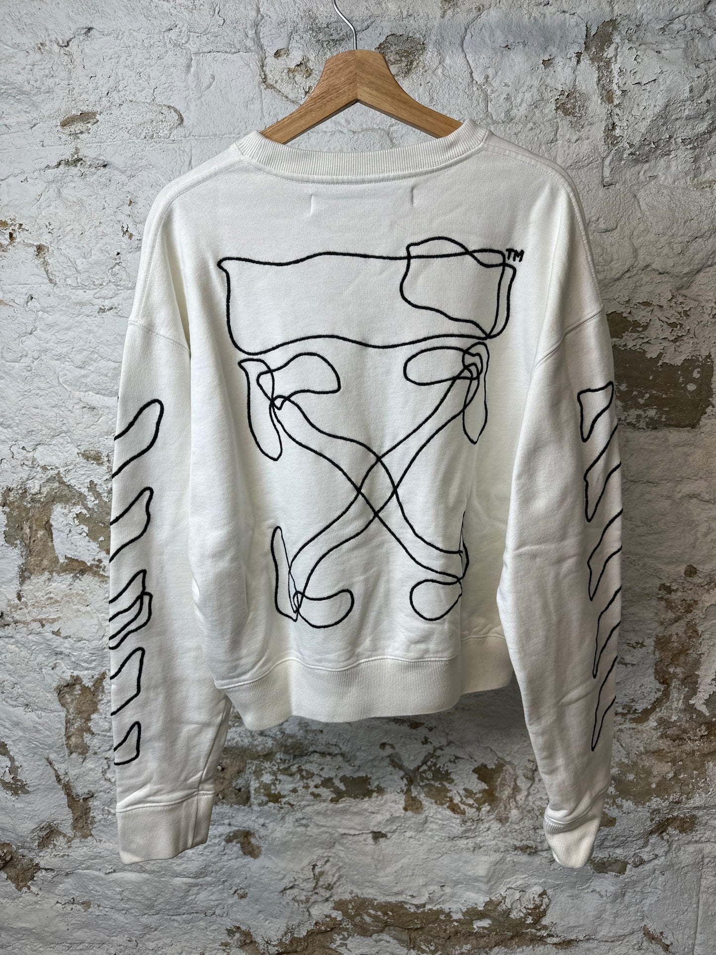 Off-White Squiggle White Crewneck Sz S