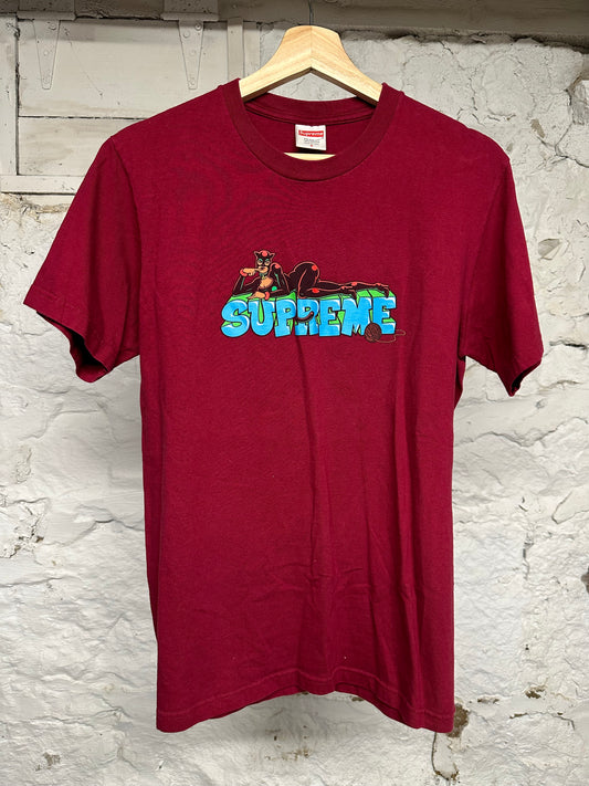 Supreme Cat Woman Red T-Shirt Sz S