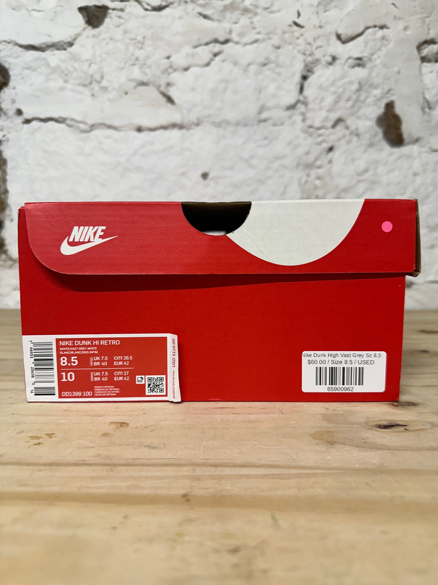 Nike Dunk High Vast Grey Sz 8.5