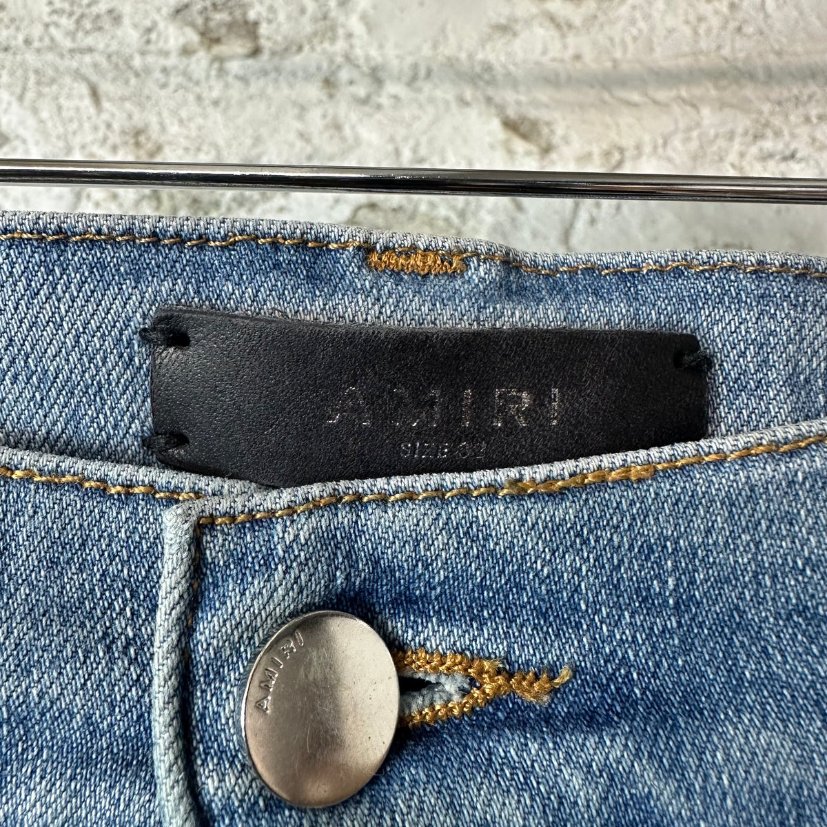 Amiri White Bones Blue Denim Jeans Sz 32