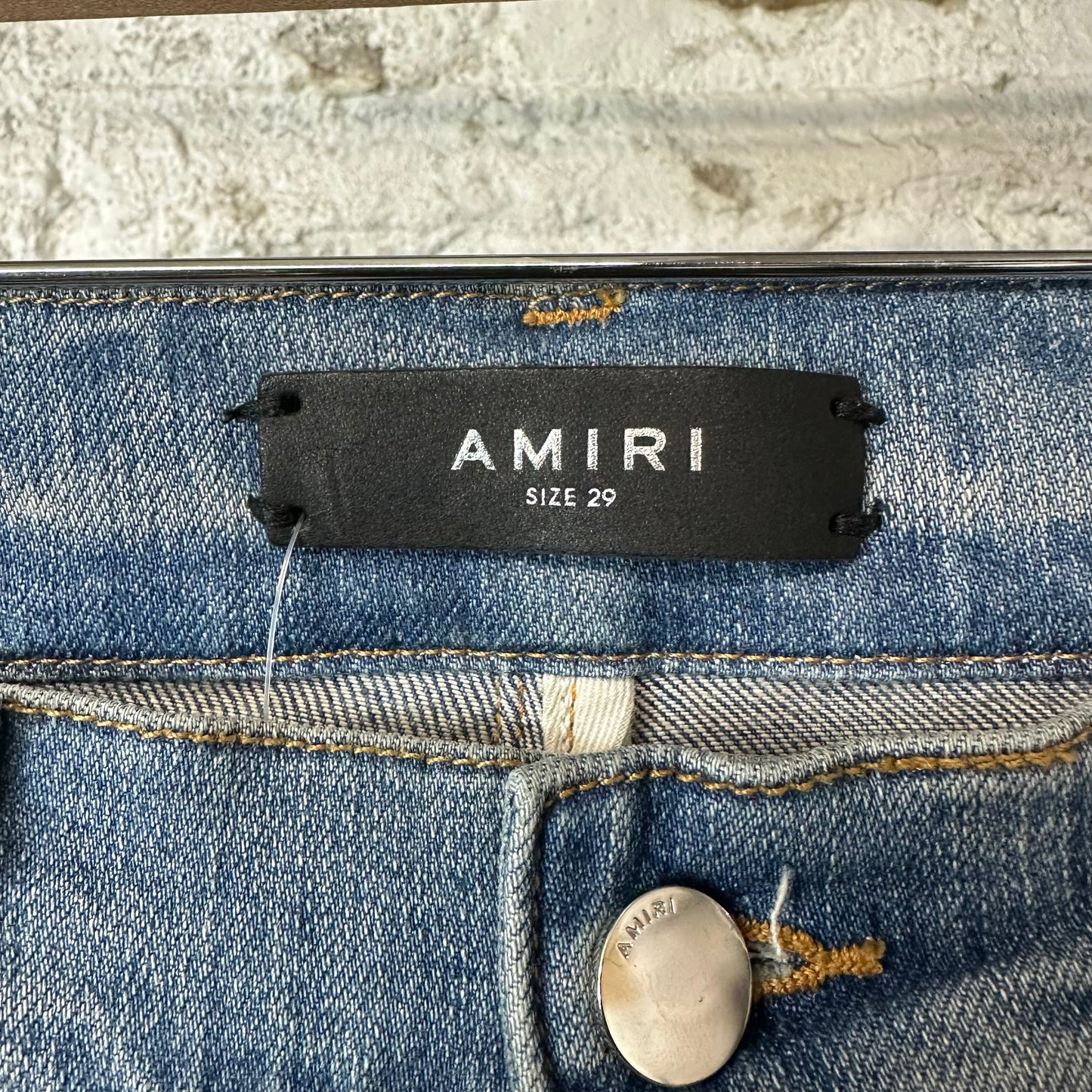 Amiri MX1 Black Paisley Blue Denim Jeans Sz 29