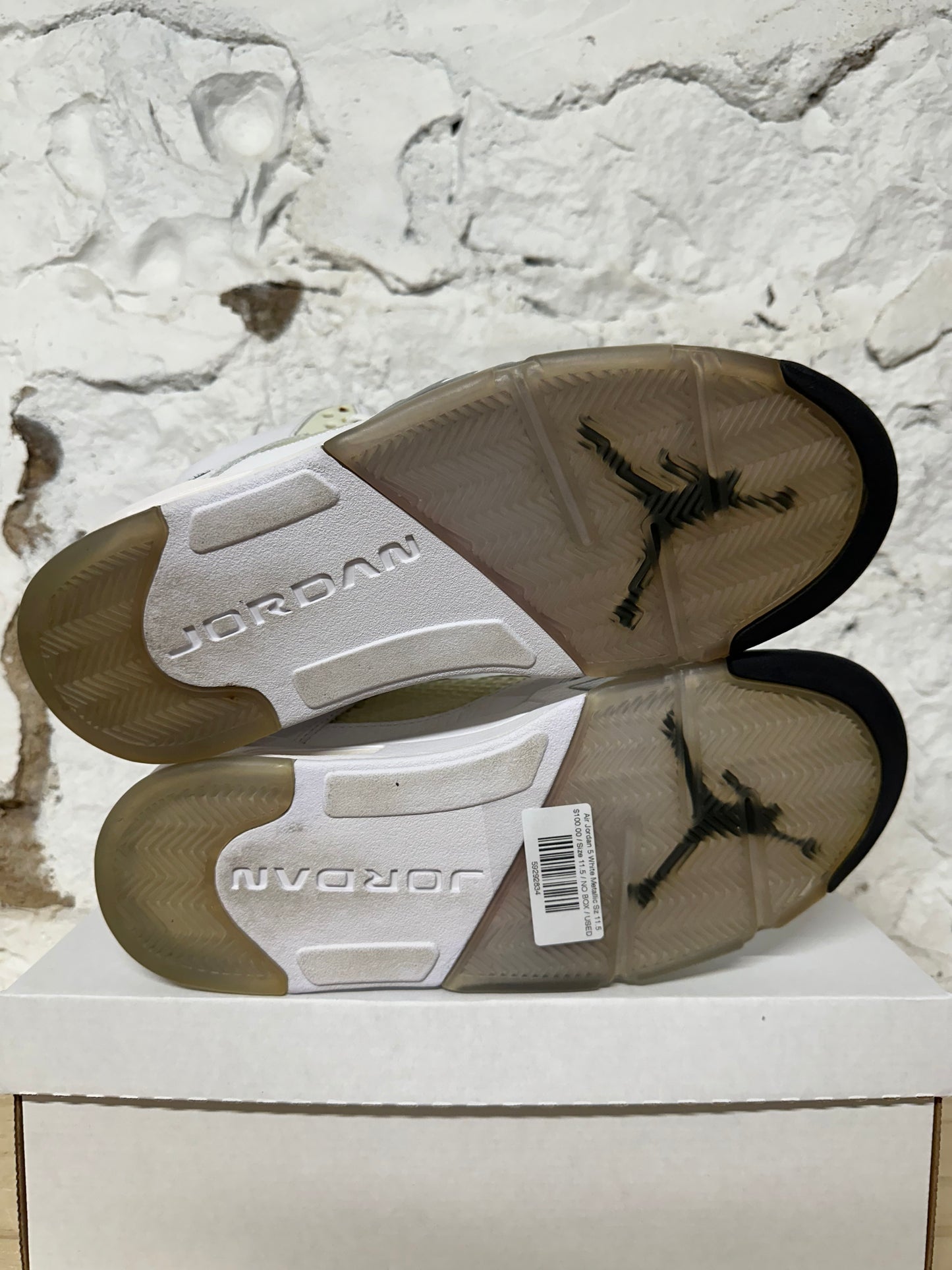 Air Jordan 5 White Metallic Sz 11.5