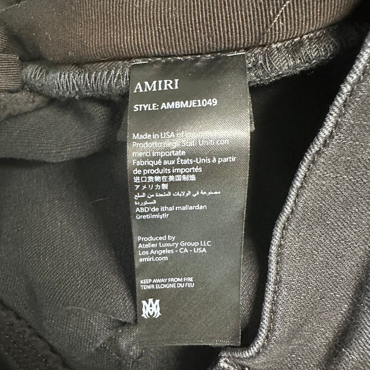 Amiri Horse Logo Distressed Black Denim Jeans Sz 33