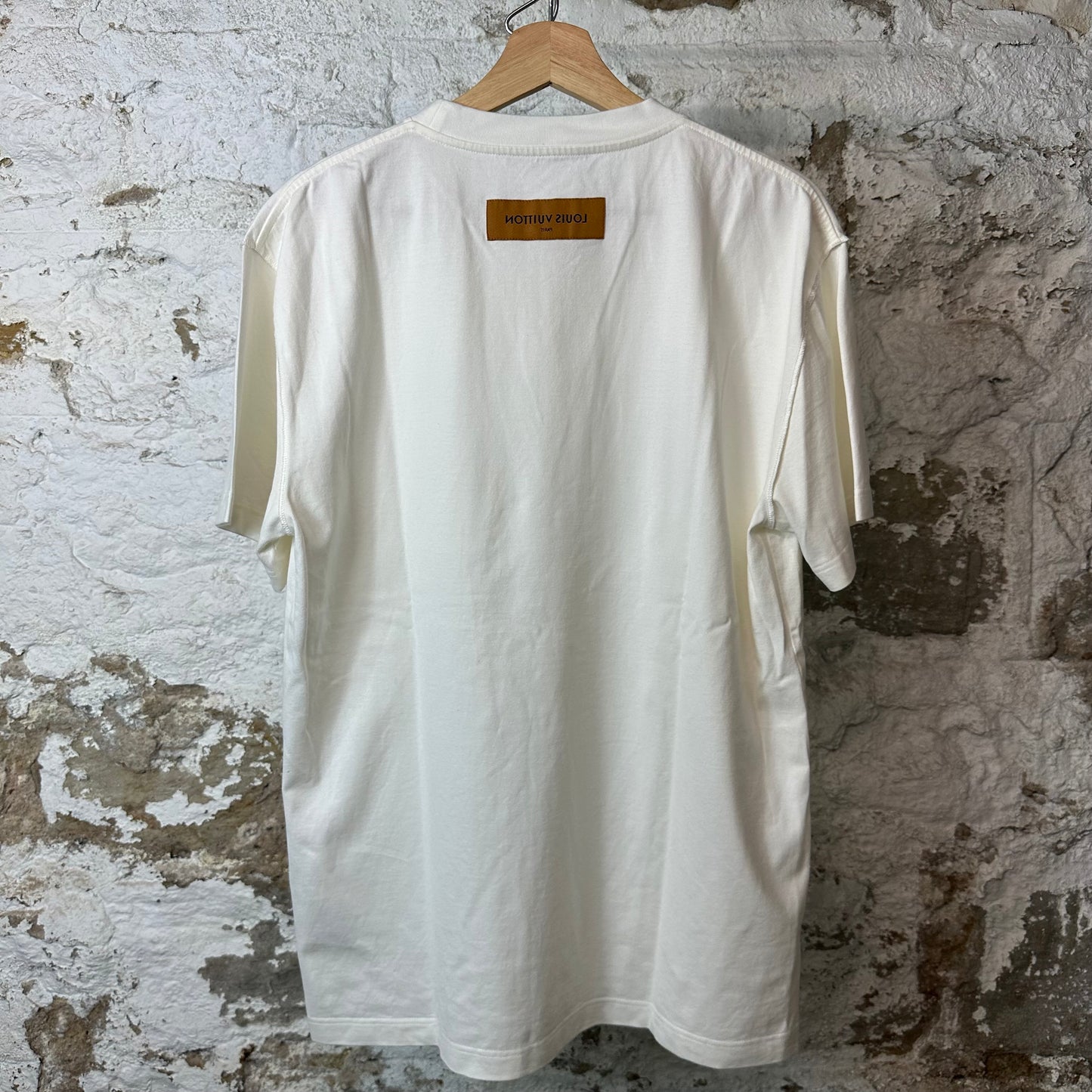 Louis Vuitton Embossed Logo White T-Shirt Sz M