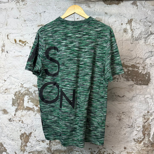 Louis Vuitton Big Logo Striped T-shirt Green Sz XL