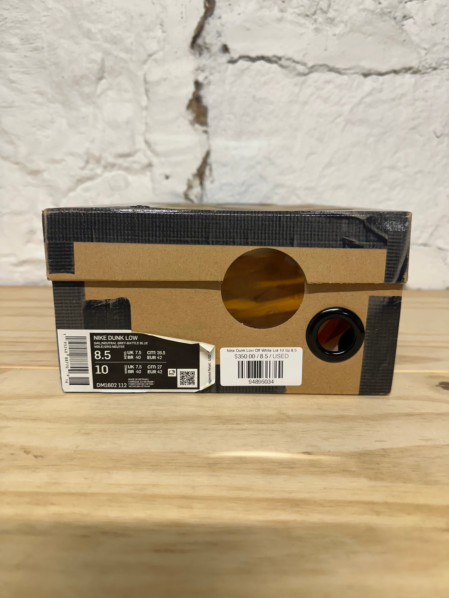 Nike Dunk Low Off-White Lot 10 Sz 8.5