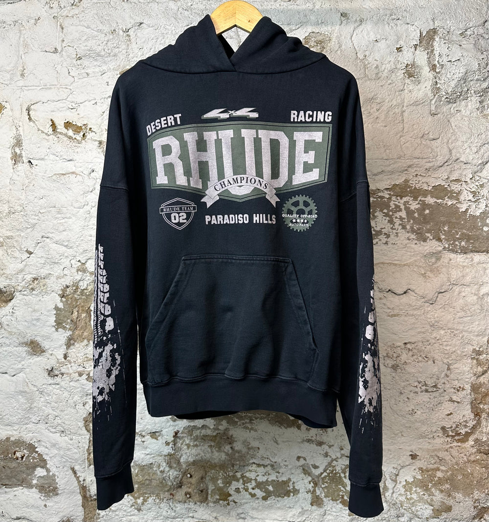 Rhude Desert Racing Hoodie Black Sz XL