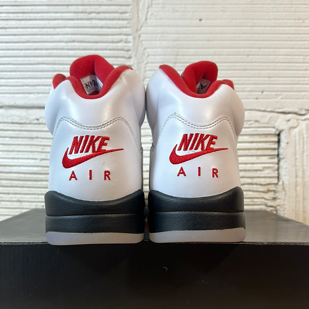 Air Jordan 5 Fire Red Silver Tongue Sz 12